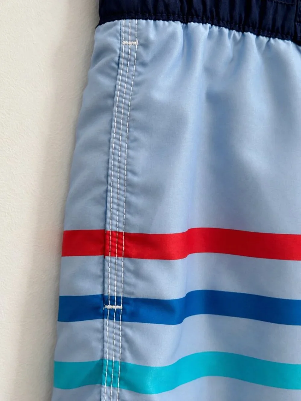 Gap Kids Boys Swim Trunks M 8-9 Blue Striped Board Shorts Mesh Lined